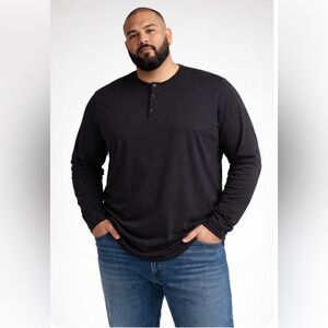 Zyia Active Men’s Black Long Sleeve Henley Size 3XL